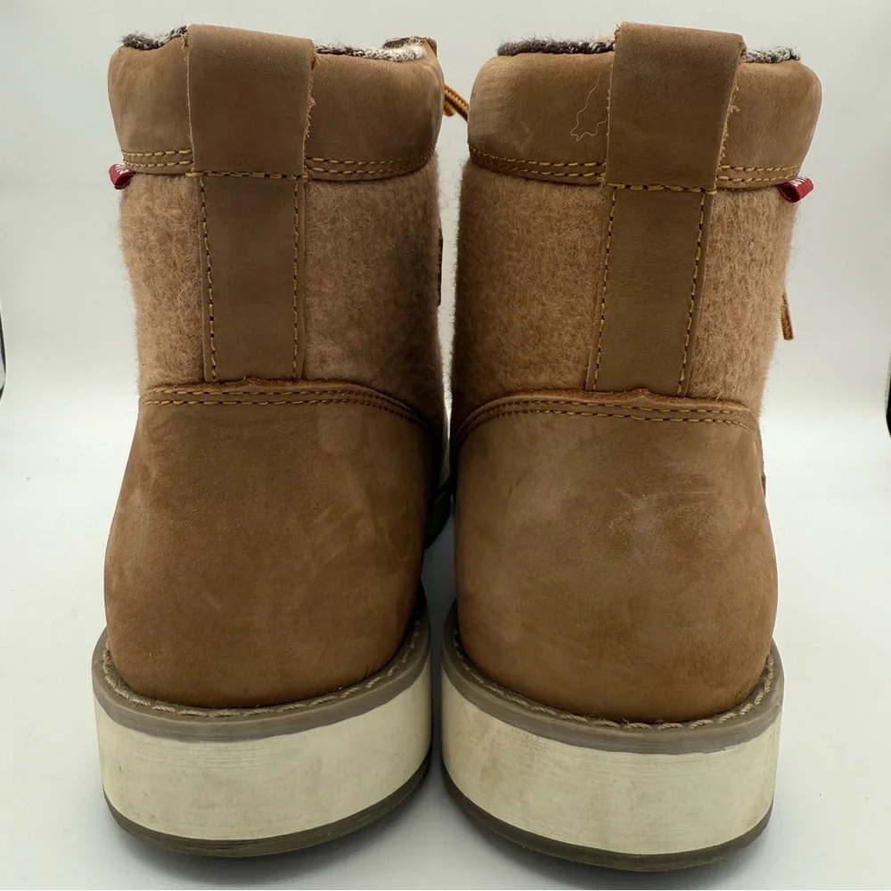 Men's Levi’s Brown Gregory Neo Leather‎ Wool Moc Toe Comfort Lace-Up Boots Sz 10